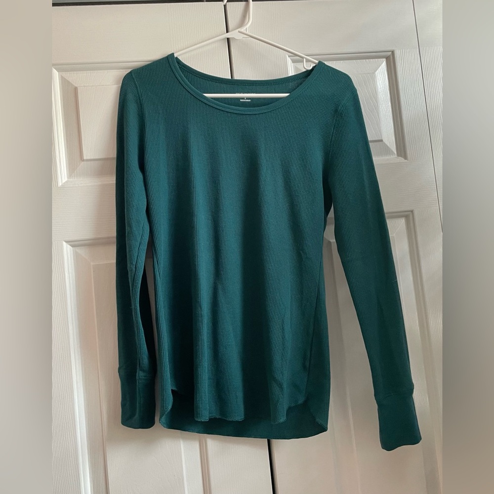 Old Navy Teal Greenish Blue Waffle Shirt